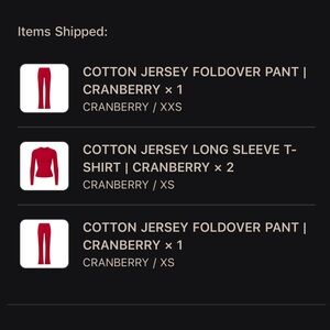 Cranberry Cotton Jersey Set - Top & Foldover Pants